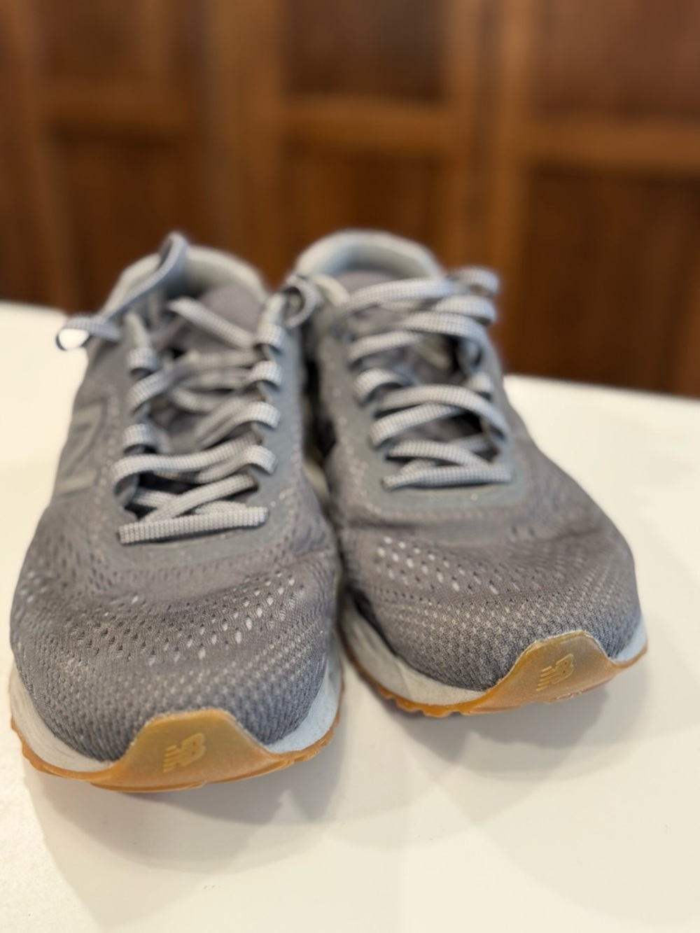 New Balance Men’s Arishi Gray Mesh Athletic Sneakers with Gum Outsole